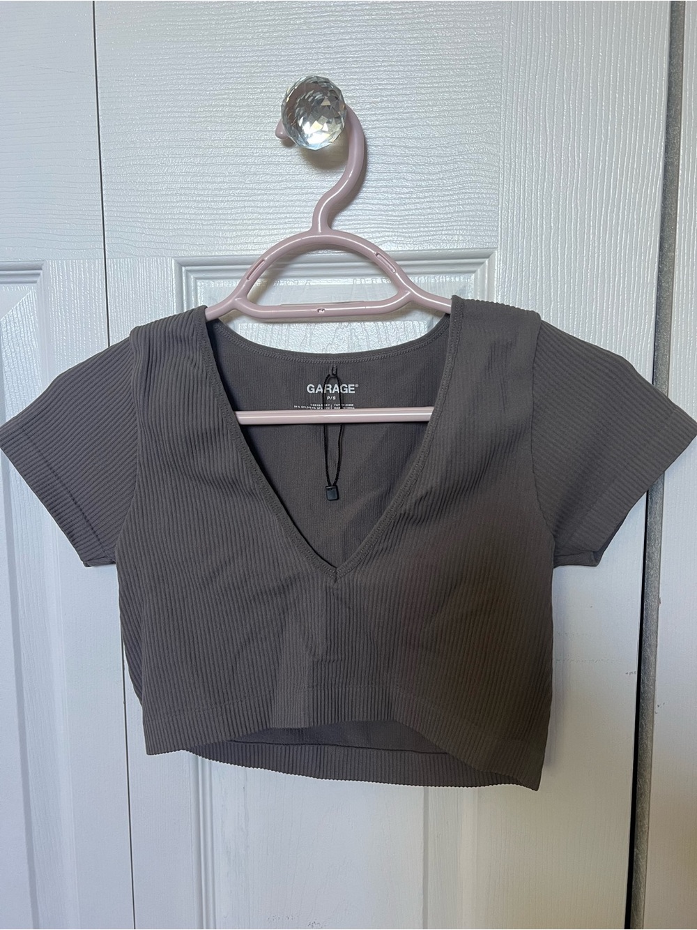 Garage gray crop top